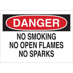 image of Brady B-302 Polyester Rectangle White No Smoking Sign - 10 in Width x 7 in Height - Laminated - 88378