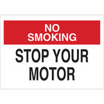 image of Brady B-302 Polyester Rectangle White No Smoking Sign - 10 in Width x 7 in Height - Laminated - 88449