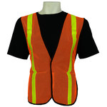 image of Global Glove Frogwear High-Visibility Vest GLO-10O GLO-10O-1in - Size Universal - Orange/Silver/Yellow - GLO-10O-1IN