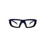 image of 3M Solus 2000 Series Safety Glasses S2001SGAF-BGR-F - Scotchgard Anti-Fog Clear Lens - Gray/Teal Ratcheting Temples & Foam Gasket