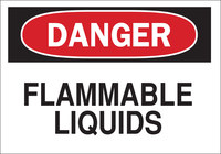 image of Brady B-302 Polyester Rectangle White Flammable Material Sign - 10 in Width x 7 in Height - Laminated - 85181