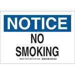 image of Brady Prinzing B-401 Polystyrene Rectangle White No Smoking Sign - 14 in Width x 10 in Height - 46933