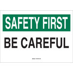 image of Brady B-120 Fiberglass Reinforced Polyester Rectangle Yellow Safety Awareness Sign - 14 in Width x 10 in Height - 69755