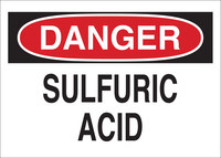 image of Brady B-555 Aluminum Rectangle White Chemical Warning Sign - 10 in Width x 7 in Height - 41328