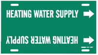 image of Brady 4328-F Strap-On Pipe Marker, 6 in to 7 7/8 in - Water - Plastic - White on Green - B-915 - 67334