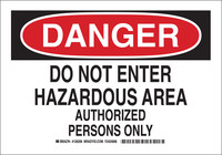 image of Brady B-555 Aluminum Rectangle White Hazardous Material Sign - 10 in Width x 7 in Height - 126204