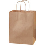 image of Kraft Shopping Bags - 4.75 in x 8 in x 10 in - SHP-3899