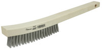 image of Weiler Stainless Steel Hand Wire Brush - 2.3 in Width x 13.7 in Length - 0.012 in Bristle Diameter - 44057