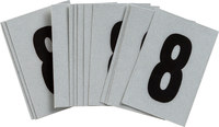 image of Bradylite 5900-8 Number Label - Black on Silver - 1 in x 1 1/2 in - B-997 - 59008