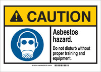 image of Brady B-302 Polyester Rectangle White Hazardous Material Sign - 14 in Width x 7 in Height - 144840