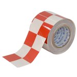 image of Brady Toughstripe Red / White Floor Marking Tape - 4 in Width x 100 ft Length - 0.008 in Thick - 71162