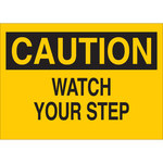 image of Brady B-302 Polyester Rectangle Yellow Fall Prevention Sign - 10 in Width x 7 in Height - Laminated - 85097