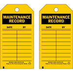 image of Brady 86445 Black on Yellow Polyester / Paper Maintenance Tag - 3 in Width - 5 3/4 in Height - B-837