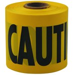 image of Milwaukee Yellow/Black Barricade Tape - Pattern/Text = CAUTION CUIDADO - 3 in Width x 200 ft Length - 2 mil Thick - 77201