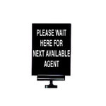 Brady Tensabarrier Acrylic Rectangle Black Floor Stand Sign - 7 in Width x 11 in Height - 80131