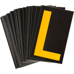 image of Bradylite 5890-L Letter Label - Yellow on Black - 1 3/8 in x 1 7/8 in - B-997 - 58927