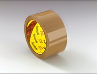 image of 3M Scotch 372 Tan Box Sealing Tape - 48 mm Width x 50 m Length - 2.2 mil Thick - 72335