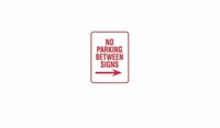 image of Brady B-959 Aluminum Rectangle White Parking Restriction, Permission & Information Sign - 12 in Width x 18 in Height - 103731