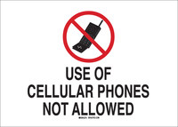 image of Brady B-401 High Impact Polystyrene Rectangle White No Electronics Sign - 14 in Width x 10 in Height - 95502