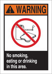 image of Brady B-555 Aluminum Rectangle White Food, Beverage & Smoking Sign - 10 in Width x 14 in Height - 49016