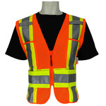 image of Global Glove Frogwear High-Visibility Vest GLO-005ADJ/LG - Size Large - Lime/Orange/Yellow - GLO-005ADJ LG
