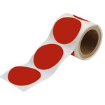 image of Brady 104400 Dot Marking Label - 3 1/2 in. Dia - Polyester - Red - B-514 - 16178