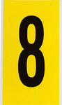 image of Brady 3470-8 Number Label - Black on Yellow - 5 in x 9 in - B-498 - 34708