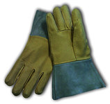 image of PIP 75-320 Gray/Tan Large Grain, Split Cowhide, Pigskin Welding Glove - Straight Thumb - 12 in Length - 75-320/L