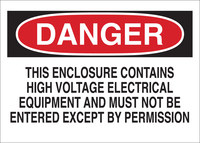 image of Brady B-401 Polystyrene Rectangle White Electrical Safety Sign - 10 in Width x 7 in Height - 22127