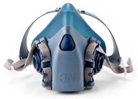 image of 3M 7500 Series 7503 Blue Large Silicone Half Mask Facepiece Respirator
