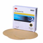 image of 3M Hookit Coated Aluminum Oxide Yellow Hook & Loop Disc - Paper Backing - A Weight - P800 Grit - Super Fine - 6 in Diameter - 00922