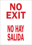 image of Brady B-120 Fiberglass Reinforced Polyester Rectangle White No Exit Sign - 14 in Width x 20 in Height - Language English / Spanish - 39698