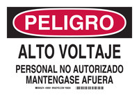 image of Brady B-120 Fiberglass Reinforced Polyester Rectangle Electrical Safety Sign - 10 in Width x 7 in Height - Language English / Spanish - 39591