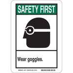 image of Brady B-401 Polystyrene Rectangle White PPE Sign - 7 in Width x 10 in Height - 45111