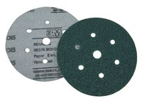 image of 3M Green Corps Hookit 751U Coated Aluminum Oxide Green Hook & Loop Disc - Paper Backing - E Weight - 40 Grit - 5 in Diameter - 03628