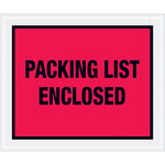 image of Tape Logic Red Packing List Enclosed Envelopes - 12 in x 10 in - 2 mil Thick - 11606