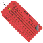 Red 13 Point Cardstock Inspection Tags 2 Part - Numbered 000-499 - Pre-Wired - 4 3/4 in Width - 2 3/8 in Height - 9405