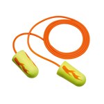 3M E-A-Rsoft Yellow Neons 311-1257 Yellow Medium Polyurethane Foam Disposable Corded Cone Ear Plugs - 33 dB NRR Ear Plug - 080529-11062