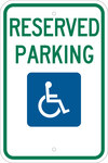image of Brady B-959 Aluminum Rectangle White Disabled Parking & Building Access Sign - 12 in Width x 18 in Height - 103748