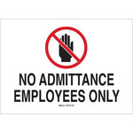image of Brady B-401 High Impact Polystyrene Rectangle White Restricted Area Sign - 14 in Width x 10 in Height - 95433