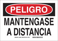 image of Brady B-401 Polystyrene Rectangle White Equipment Safety Sign - 10 in Width x 7 in Height - Language Spanish - 38633