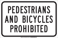 image of Brady B-555 Aluminum Rectangle White Pedestrian & Crosswalk Sign - 18 in Width x 12 in Height - 129438