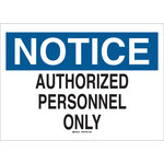 image of Brady B-563 High Density Polypropylene Rectangle White Restricted Area Sign - 10 in Width x 7 in Height - 116182