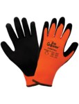 image of Global Glove Ice Gripster 378INT Black/Orange Large Cold Condition Gloves - Latex Foam Palm & Fingers Coating - 378INT/LG