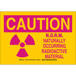 image of Brady B-555 Aluminum Rectangle Yellow Radiation Hazard Sign - 10 in Width x 7 in Height - 129234