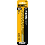 image of Dewalt 7/16 in Drill Bit DW1328 - Split 135° Point - 5.5 in Overall Length - 0.88 in Flute - Titanium - Reduced Shank