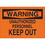 image of Brady B-555 Aluminum Rectangle Orange Restricted Area Sign - 10 in Width x 7 in Height - 40769