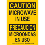 image of Brady B-555 Aluminum Rectangle Yellow Radiation Hazard Sign - 7 in Width x 10 in Height - Language English / Spanish - 125415