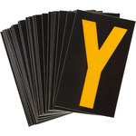 image of Bradylite 5890-Y Letter Label - Yellow on Black - 1 3/8 in x 1 7/8 in - B-997 - 58940