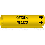 image of Brady 5736-O Wrap-Around Pipe Marker, 1/2 in to 1 3/8 in - Gas - Polyester - Black on Yellow - B-689 - 56495